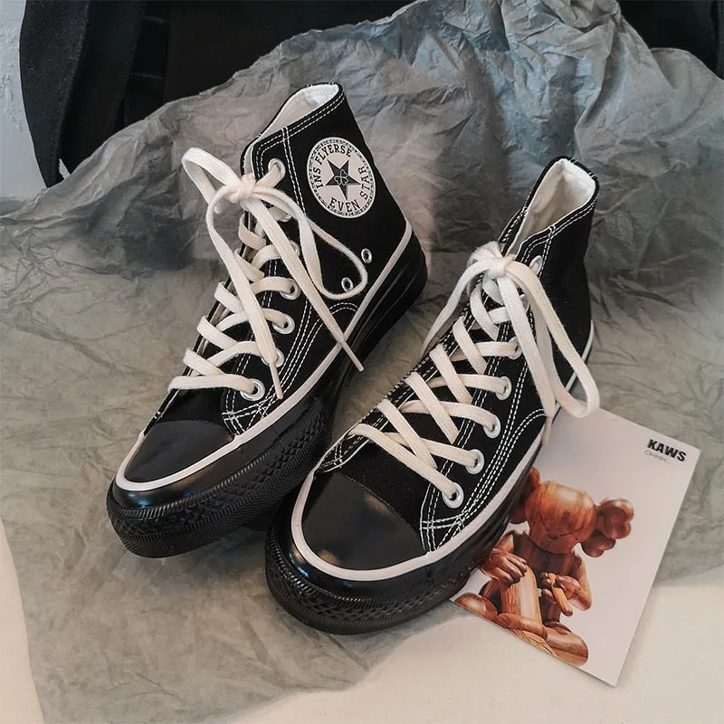 2020 Spring Autumn High Top Flats High Quality Classic Women Canvas Shoes Female Athletic Sneakers Women Vulcanized Casual Shoes
