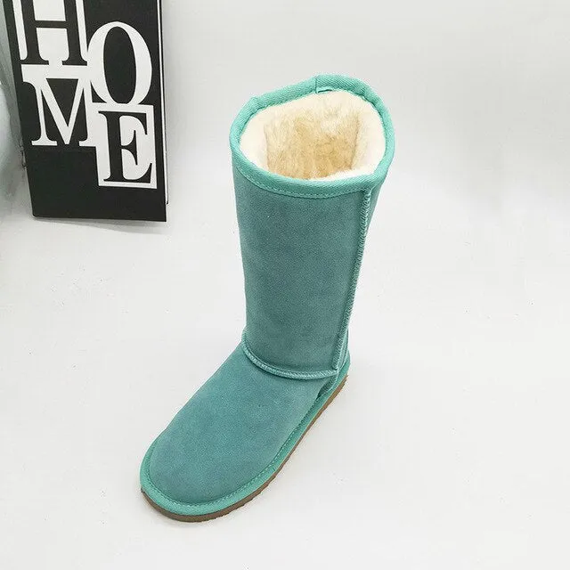 2025 New Arrival Winter High Boots – Genuine Leather, Thick Plush, Warm Snow Boots for Women