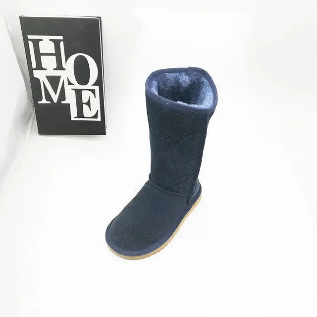 2025 New Arrival Winter High Boots – Genuine Leather, Thick Plush, Warm Snow Boots for Women