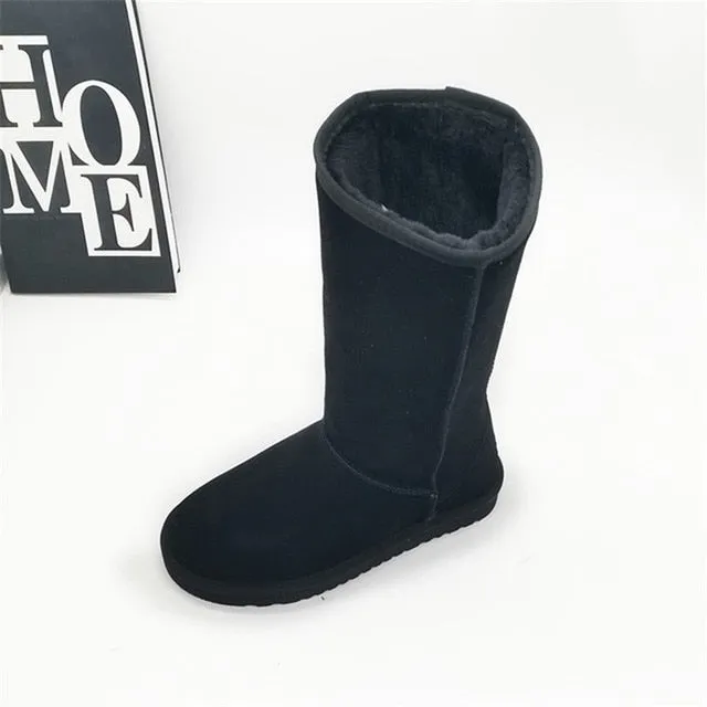 2025 New Arrival Winter High Boots – Genuine Leather, Thick Plush, Warm Snow Boots for Women