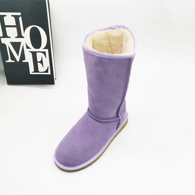 2025 New Arrival Winter High Boots – Genuine Leather, Thick Plush, Warm Snow Boots for Women