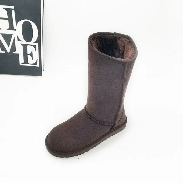 2025 New Arrival Winter High Boots – Genuine Leather, Thick Plush, Warm Snow Boots for Women