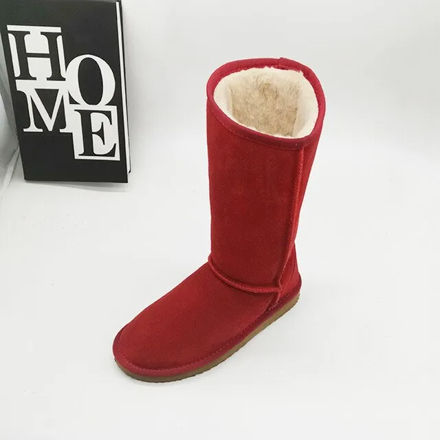 2025 New Arrival Winter High Boots – Genuine Leather, Thick Plush, Warm Snow Boots for Women
