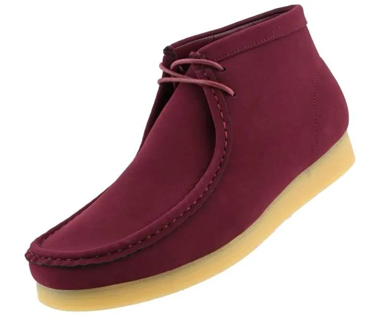 Amali Jason2 High Top Men’s Burgundy Vegan Suede Sneakers