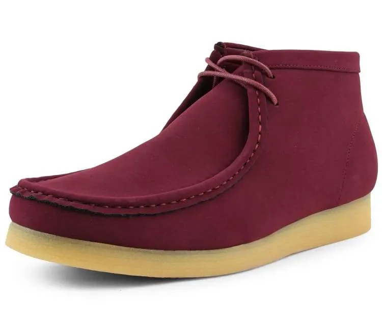 Amali Jason2 High Top Men’s Burgundy Vegan Suede Sneakers