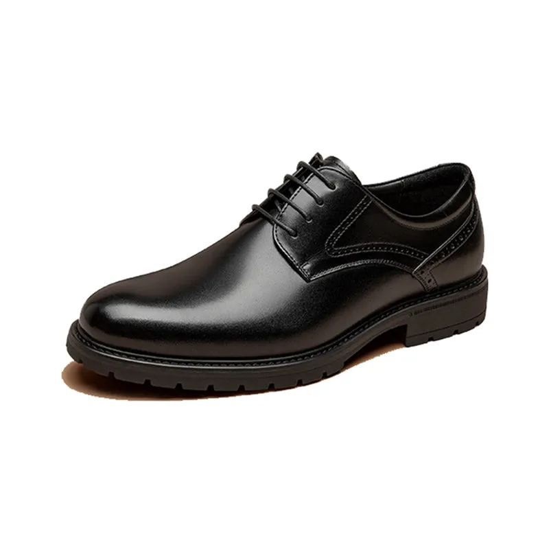BeauToday Men's Classic Full Grain Calfskin Leather Wide-Fit Cap Toe Oxfords Shoes