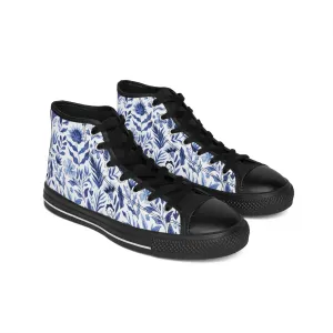 Blue Leaves Women's Classic Sneakers