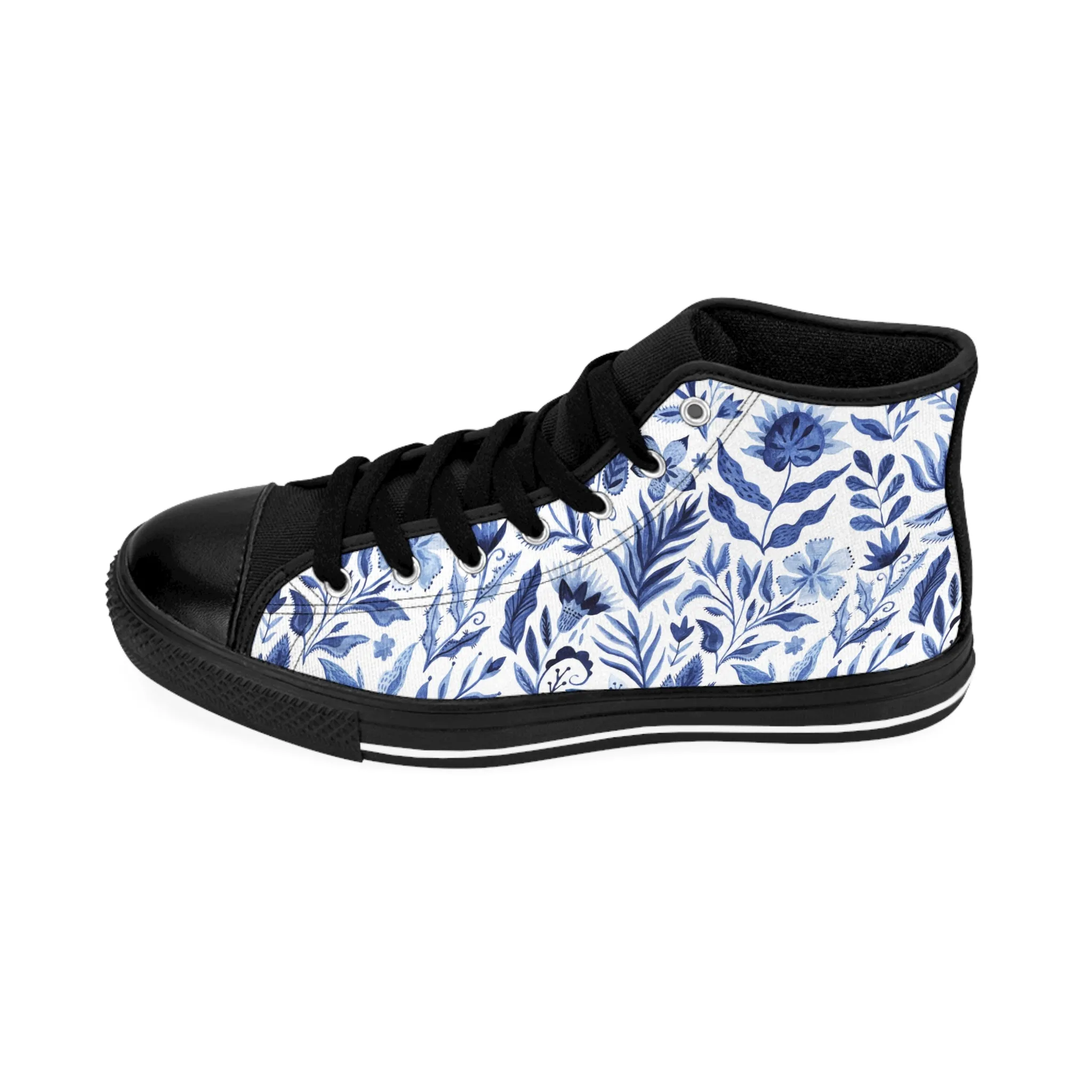 Blue Leaves Women's Classic Sneakers
