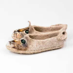 Brown Kitty Toddler slippers