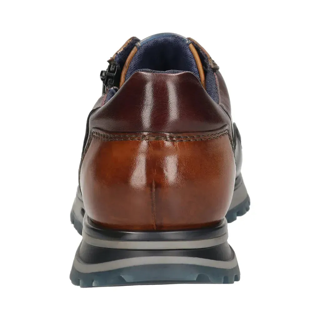 Bugatti Men's Dark Blue and Brown Leather Sneakers – Soft-Fit Insole & Casual Comfort