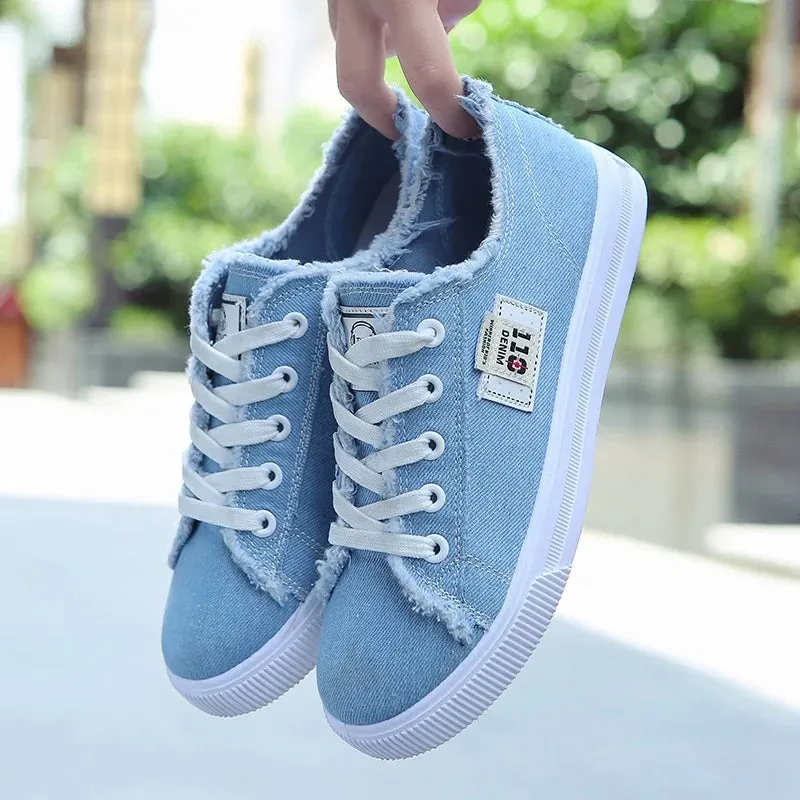Canvas Low-Top Thick Sole Classic Vintage Style Sneakers