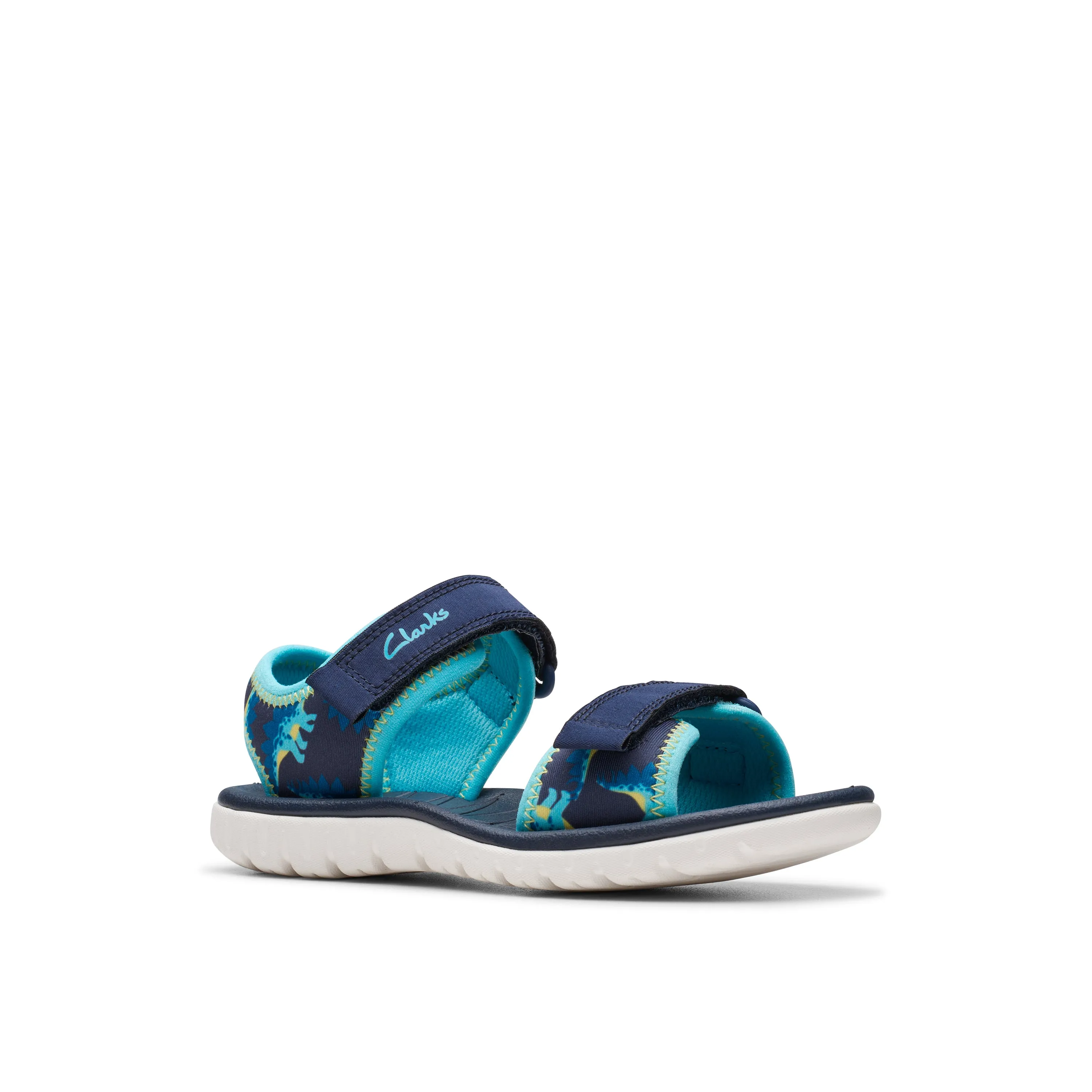 Clarks Surfing Tide K Boys Navy Dinosaur Water Friendly Sandal