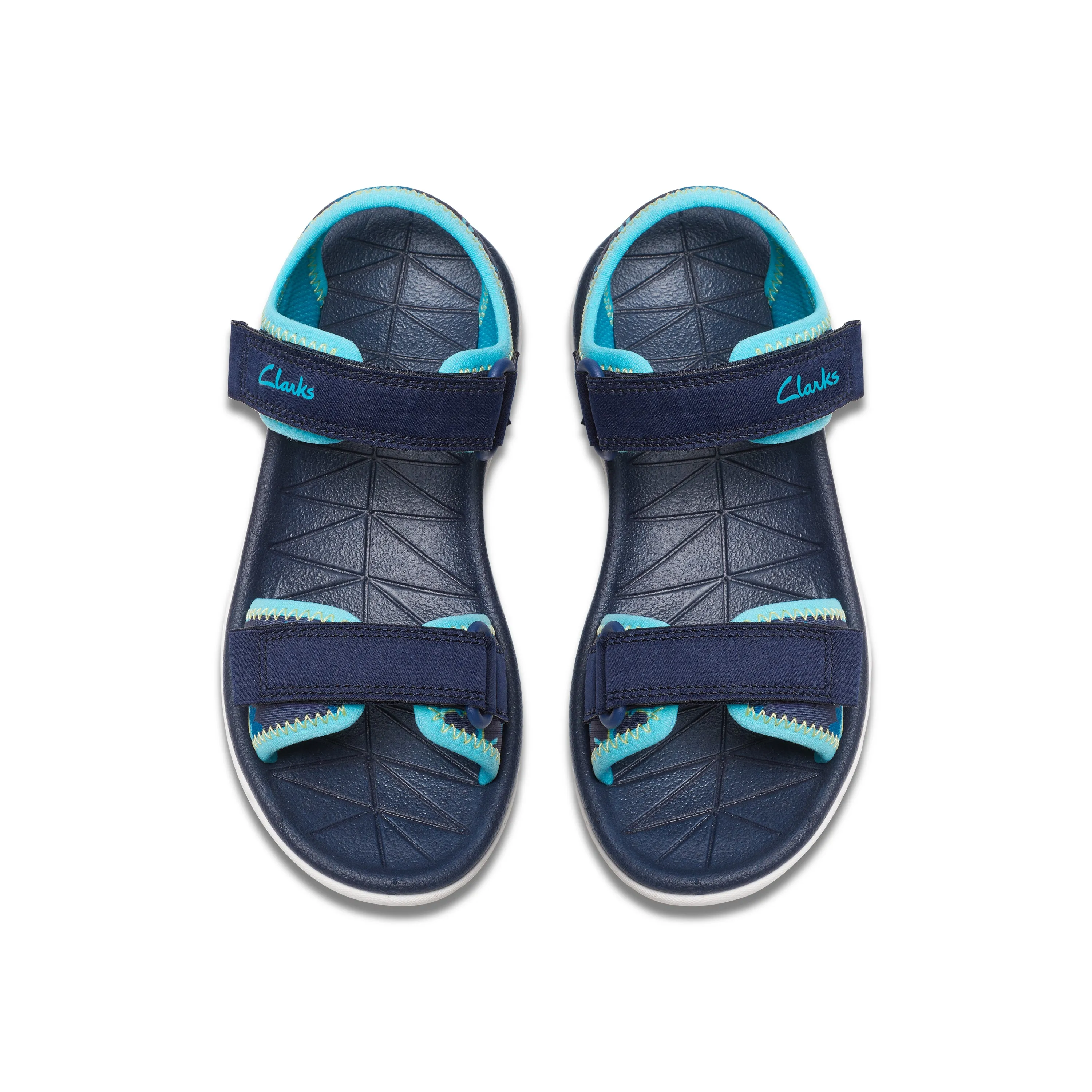 Clarks Surfing Tide K Boys Navy Dinosaur Water Friendly Sandal