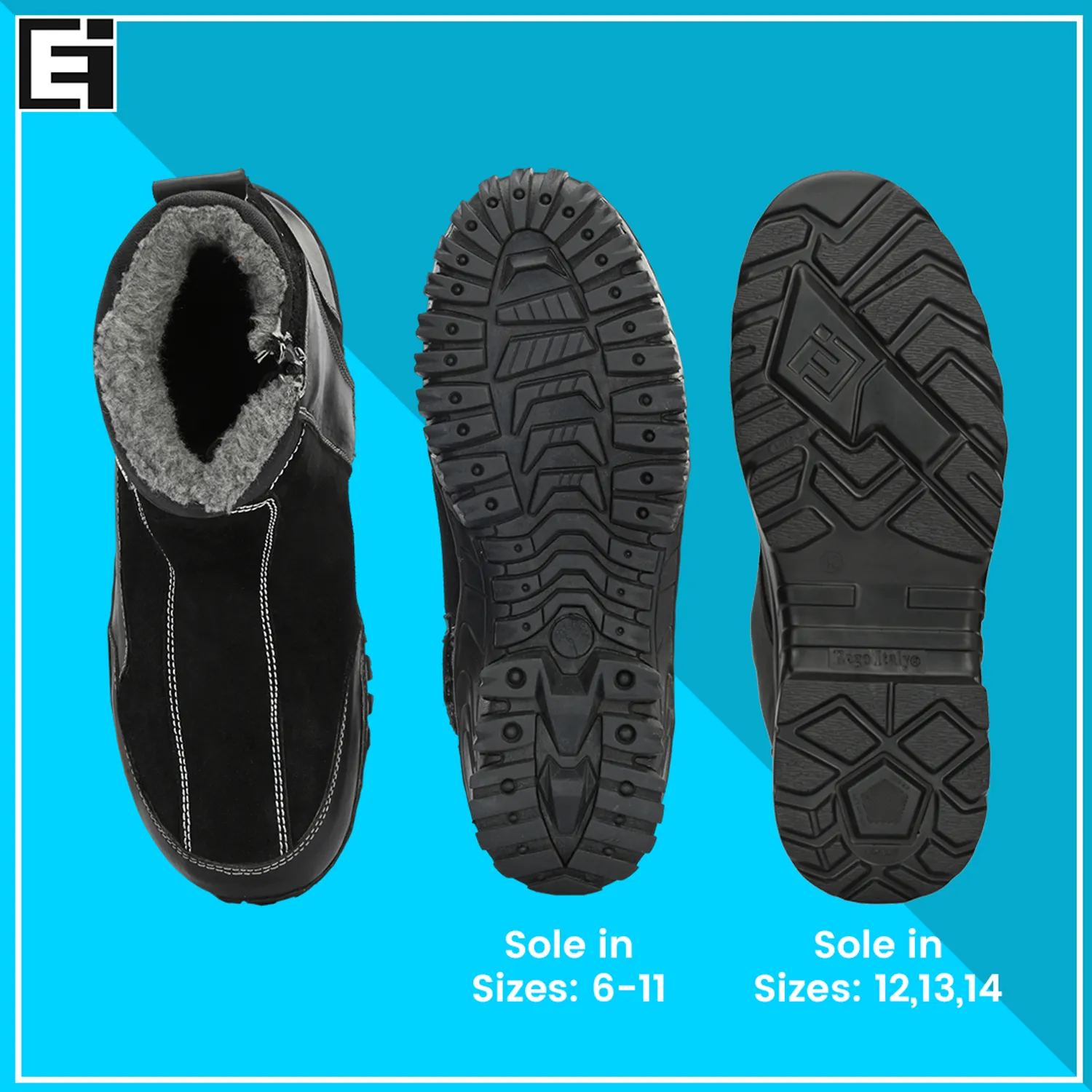 Eego Italy Snug Genuine Leather Winter Snow Boots With Fur