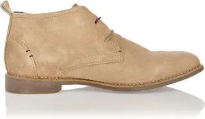 Front Men's Roscoe Suede Leather Lace Up Desert Boots in Sand 12 to 15