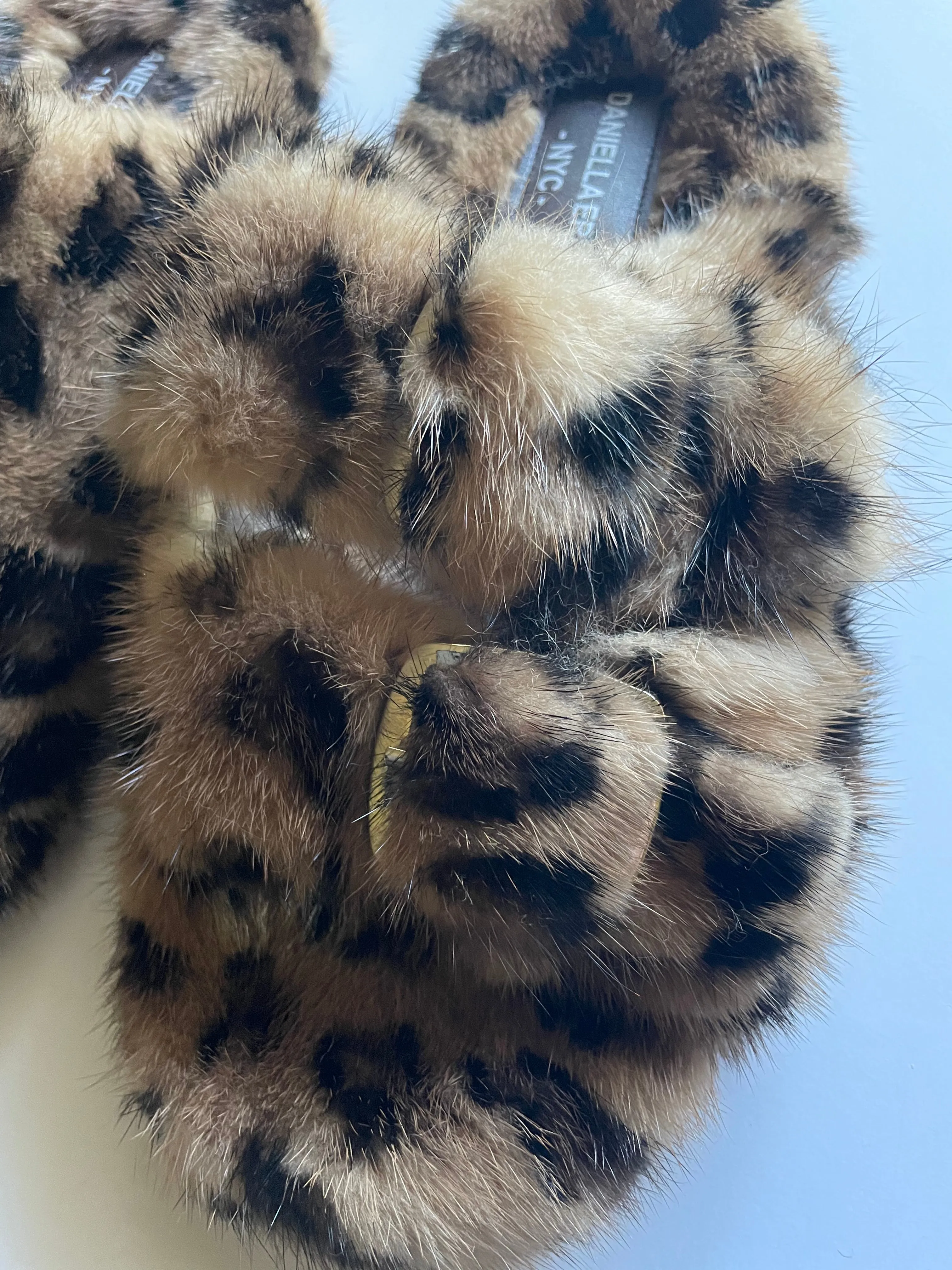 Genuine Mink Slides - Leopard Pattern and Multi Color