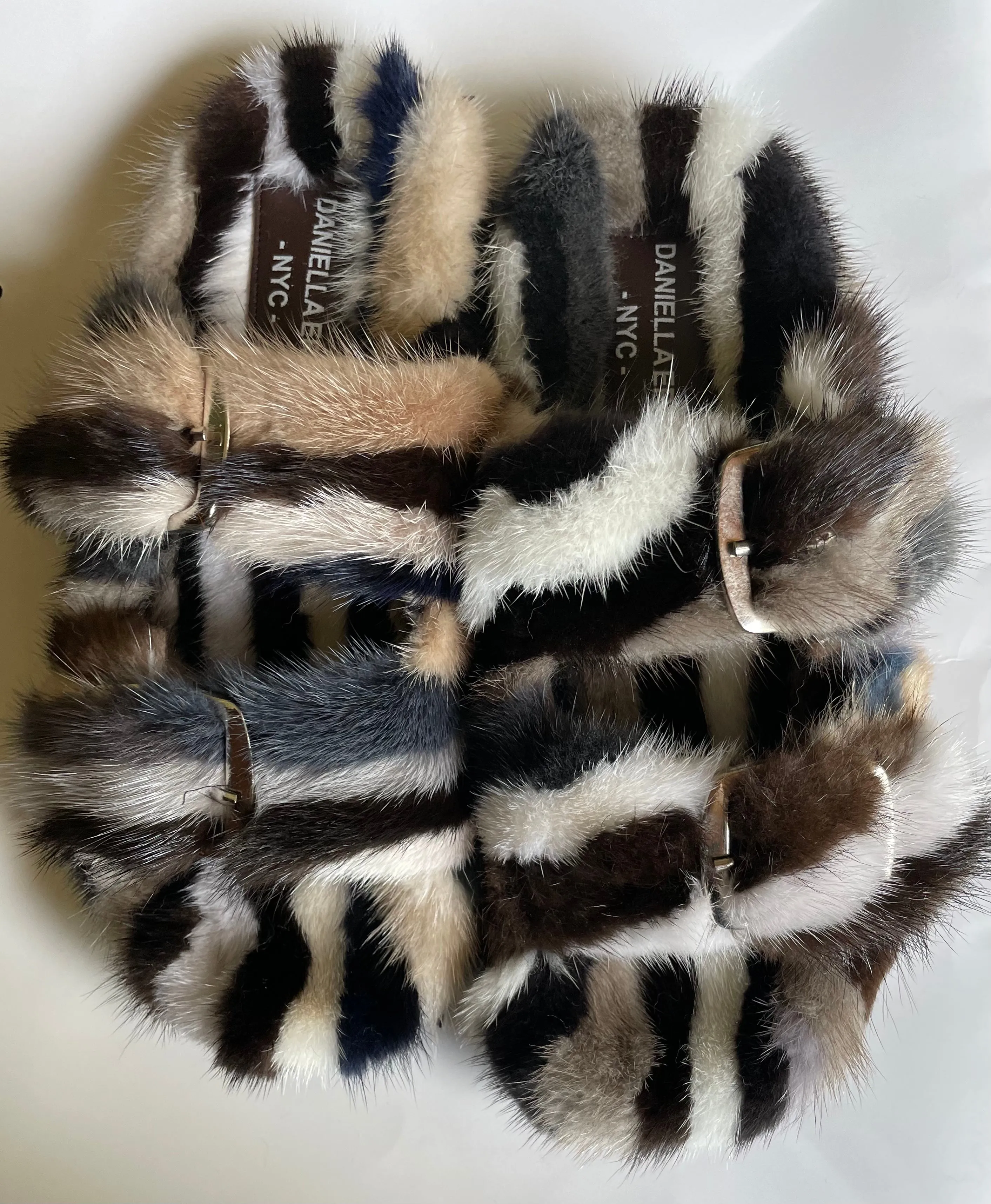 Genuine Mink Slides - Leopard Pattern and Multi Color
