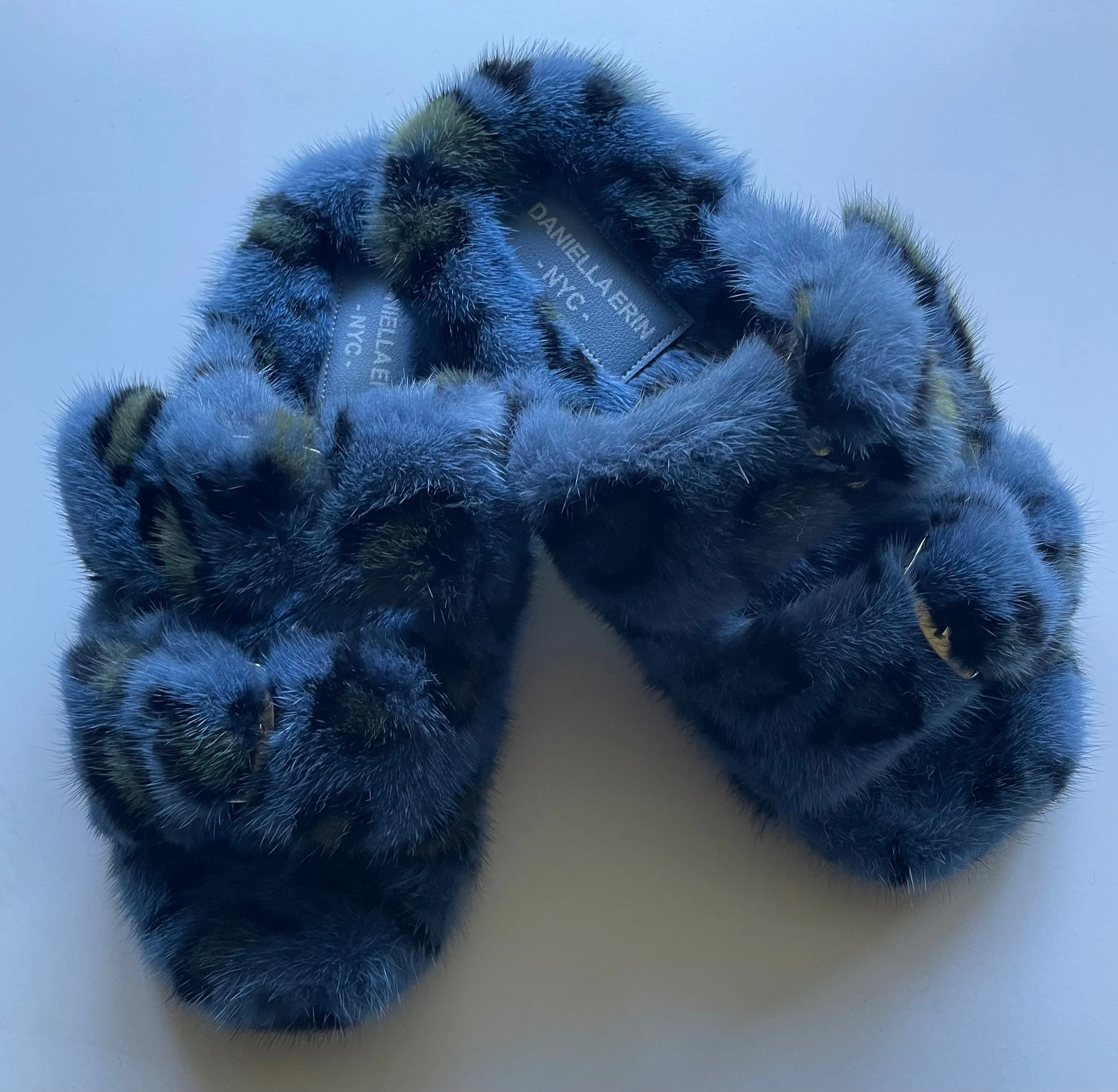 Genuine Mink Slides - Leopard Pattern and Multi Color