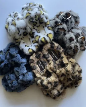 Genuine Mink Slides - Leopard Pattern and Multi Color