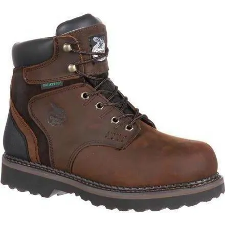 Georgia Men's Brookville 6" Steel Toe Waterproof Work Boot - Brown - G7334