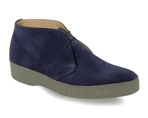 HI TOP Mens Navy Suede Chukka Boot Crepe Sole by Sanders