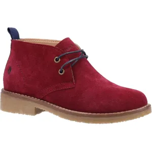 Hush Puppies Marie Ladies Burgundy Suede Lace Up Ankle Boots