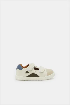 Infant Boys Beige Double Strap Sneakers