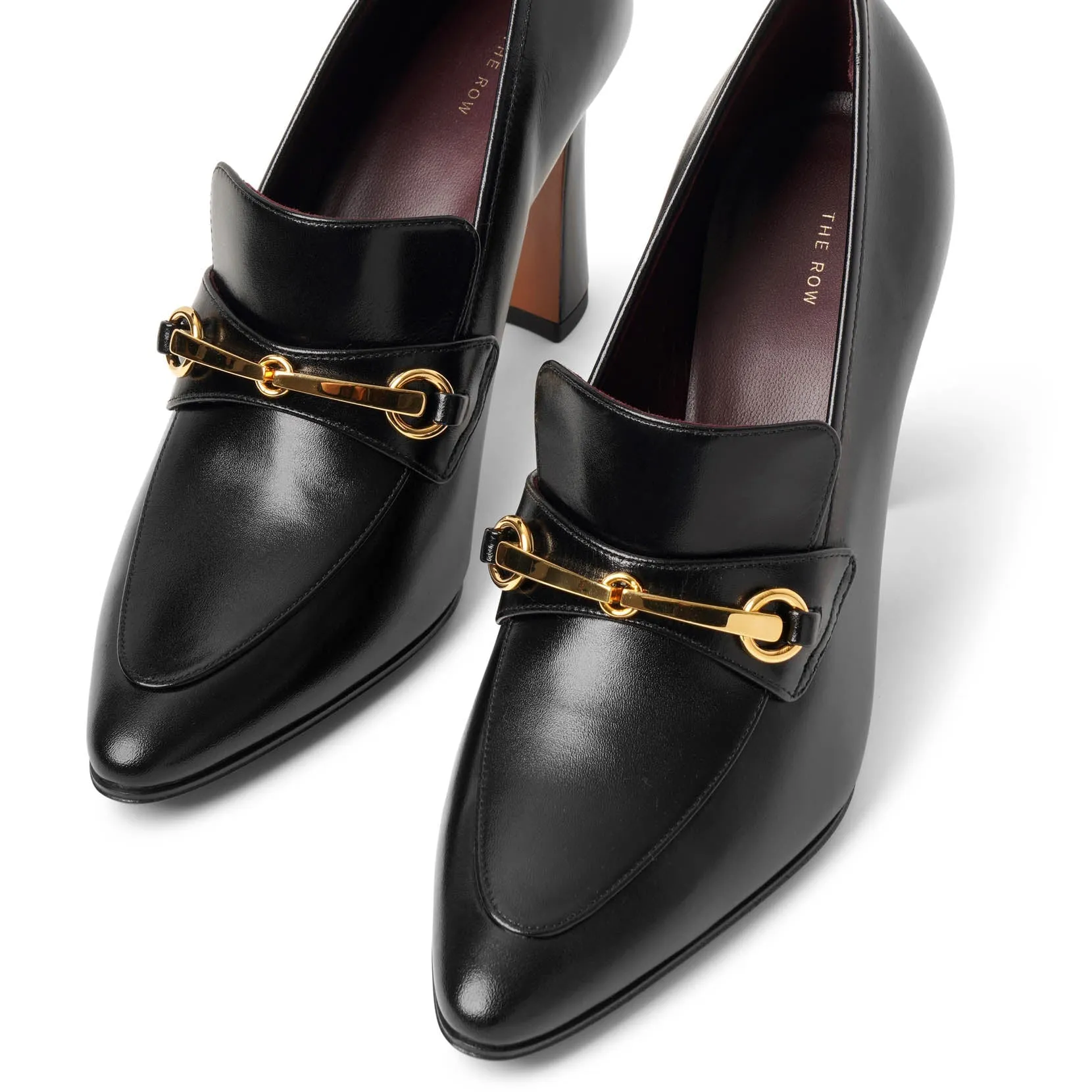 Lady black leather loafers