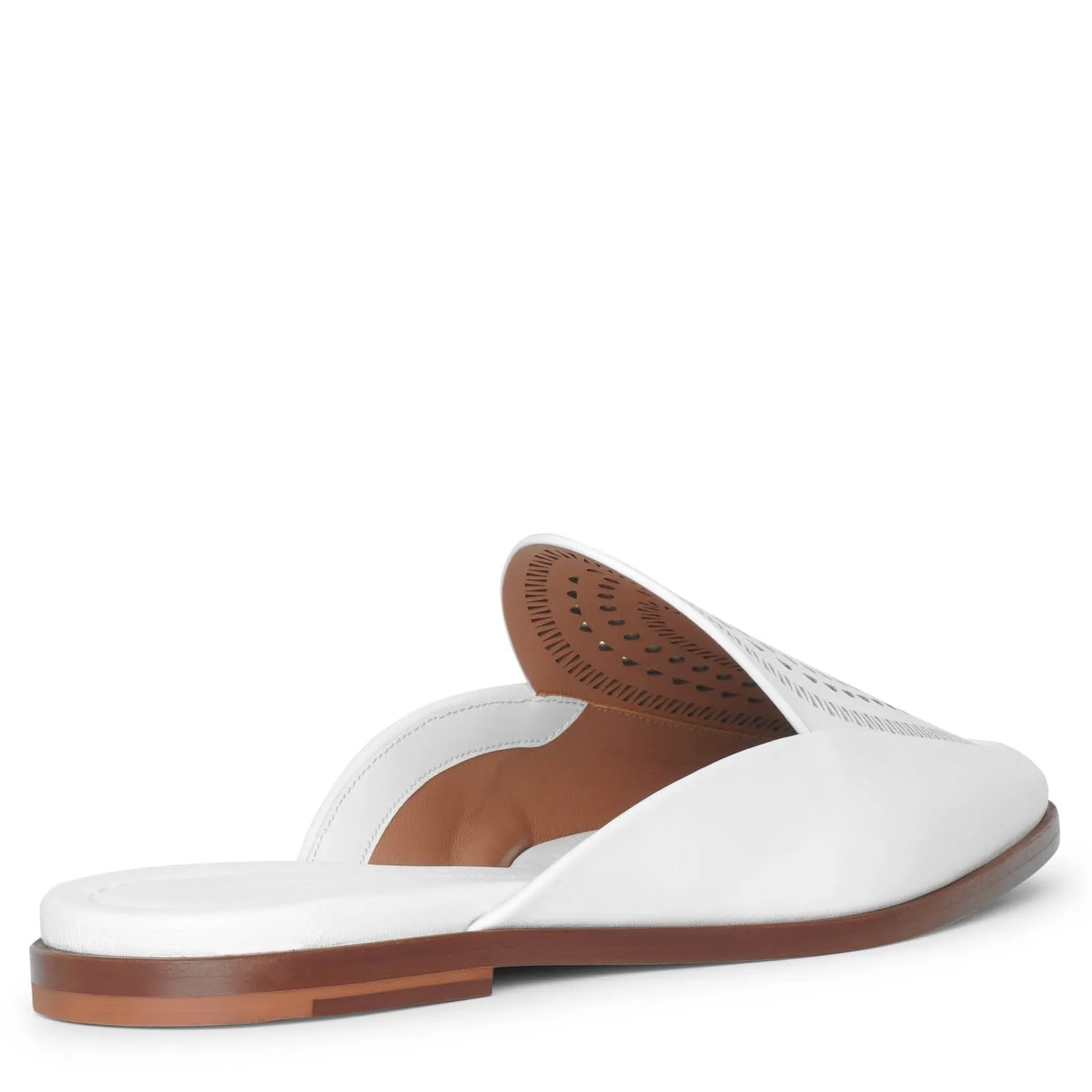 Laser-cut leather half loafers