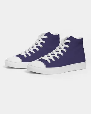 Medium Dark Midtone Blue High-Top Canvas Sneakers | Women's | C80M80Y0K60