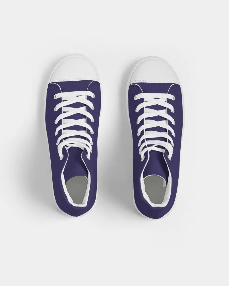 Medium Dark Midtone Blue High-Top Canvas Sneakers | Women's | C80M80Y0K60