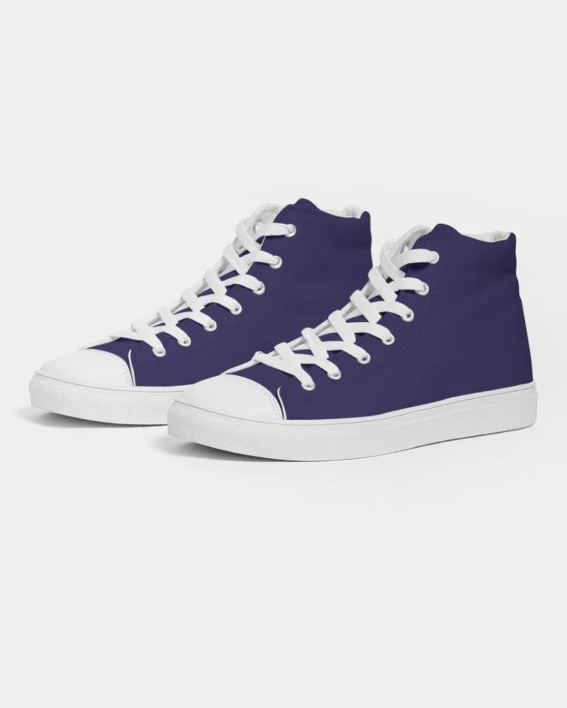 Medium Dark Midtone Blue High-Top Canvas Sneakers | Women's | C80M80Y0K60