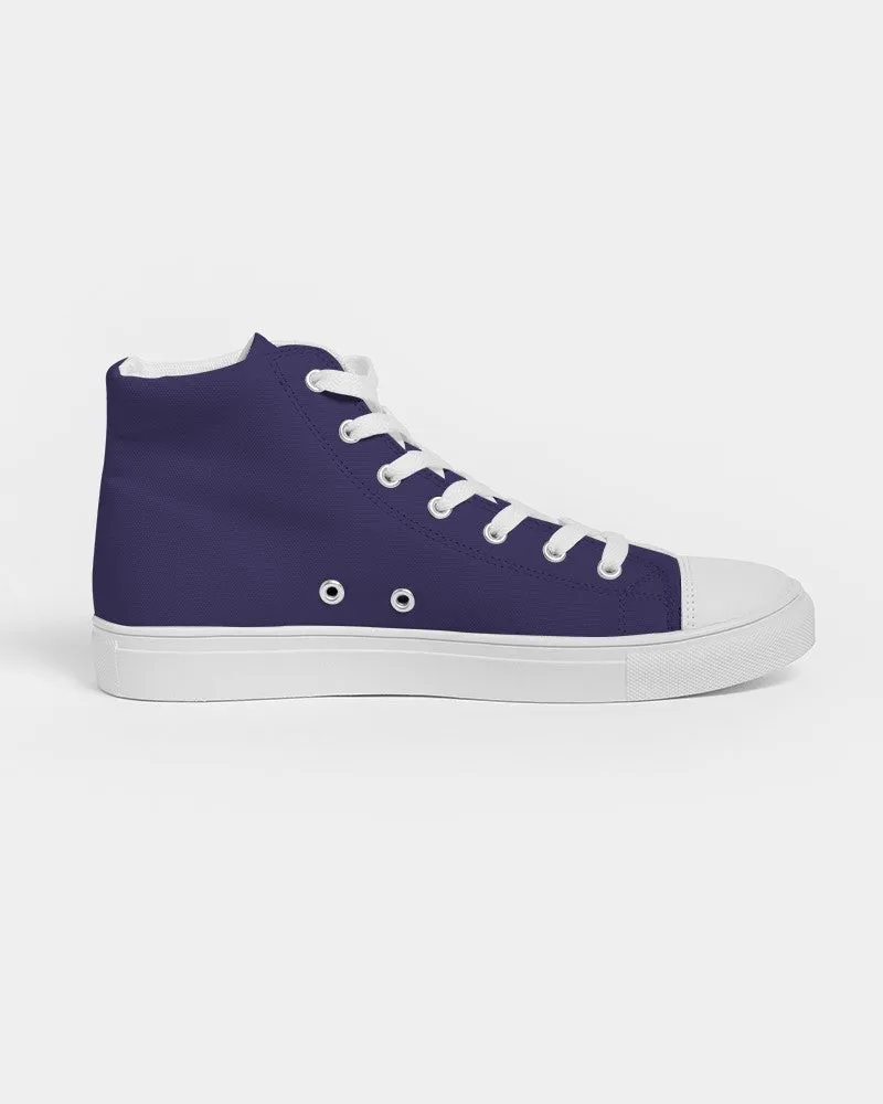 Medium Dark Midtone Blue High-Top Canvas Sneakers | Women's | C80M80Y0K60