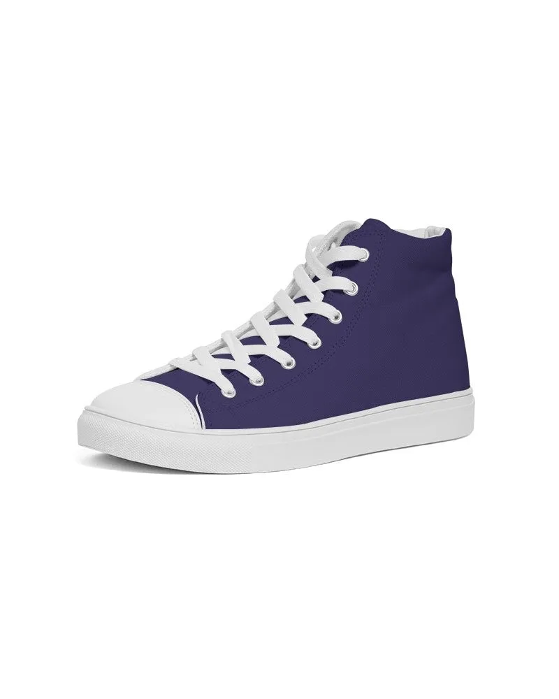 Medium Dark Midtone Blue High-Top Canvas Sneakers | Women's | C80M80Y0K60