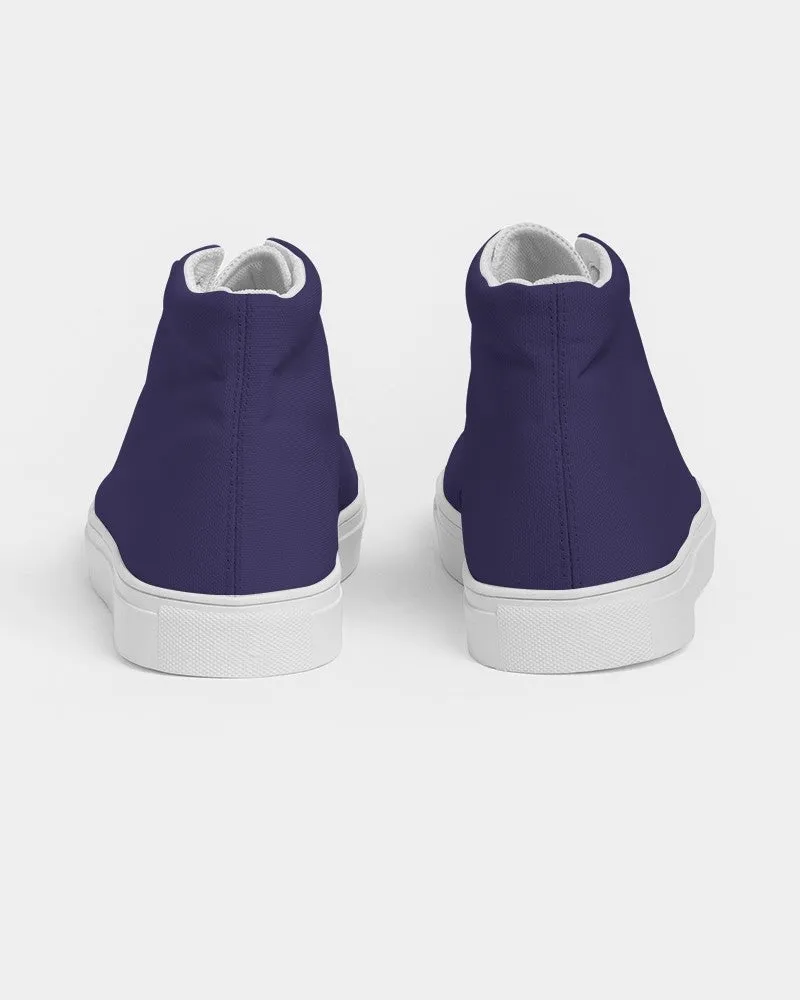 Medium Dark Midtone Blue High-Top Canvas Sneakers | Women's | C80M80Y0K60