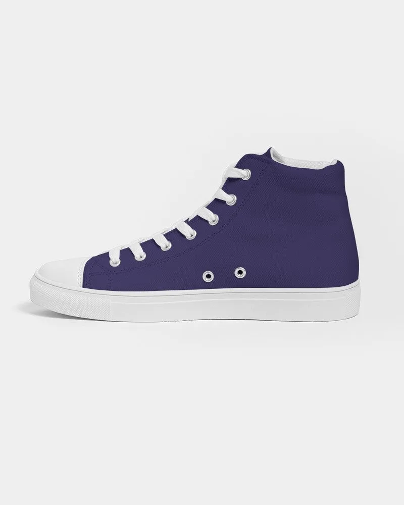 Medium Dark Midtone Blue High-Top Canvas Sneakers | Women's | C80M80Y0K60