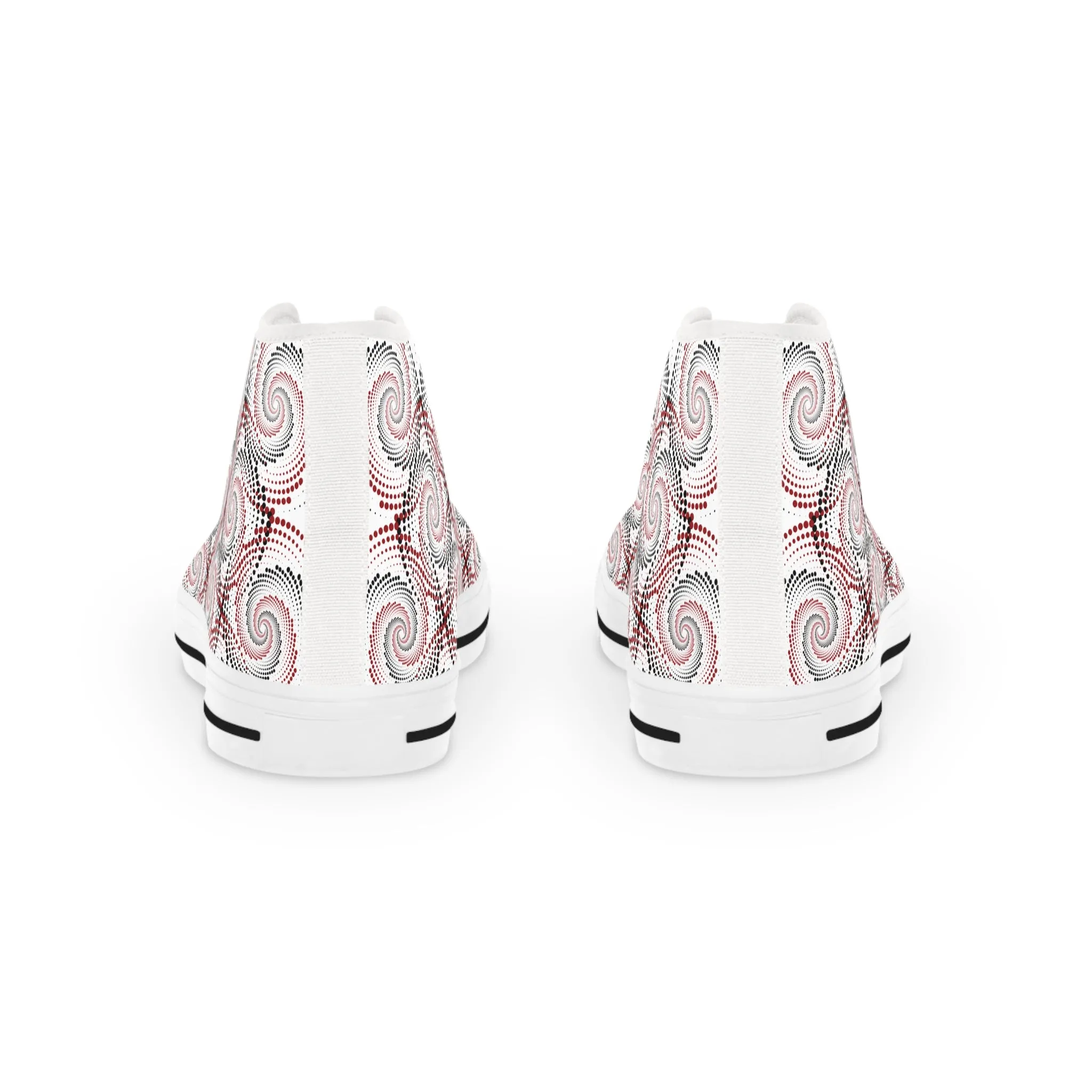 Men's High Top Canvas Sneakers - Dynamic Dot Circles
