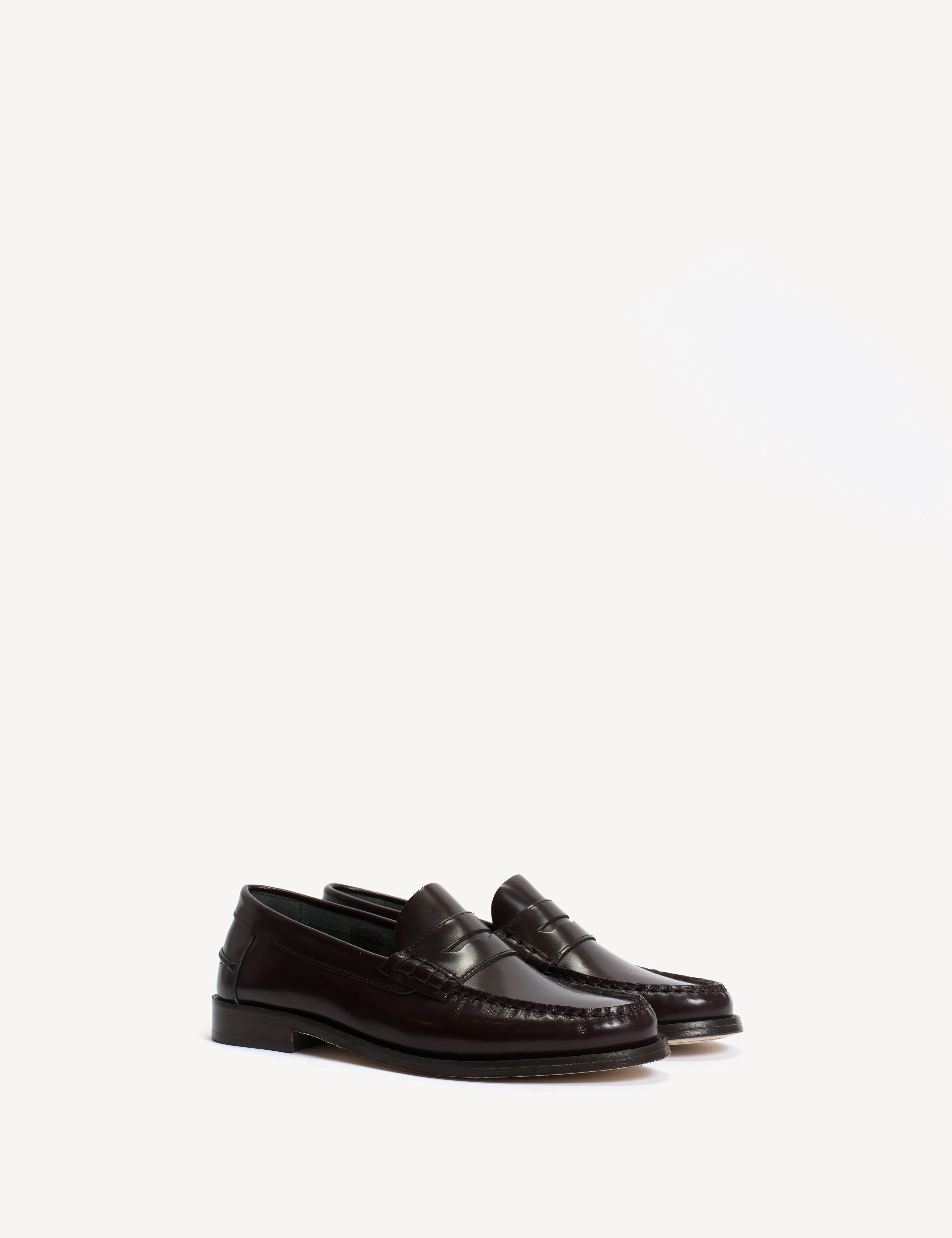 Moccasin Penny Loafer In Bordeaux Polido Leather