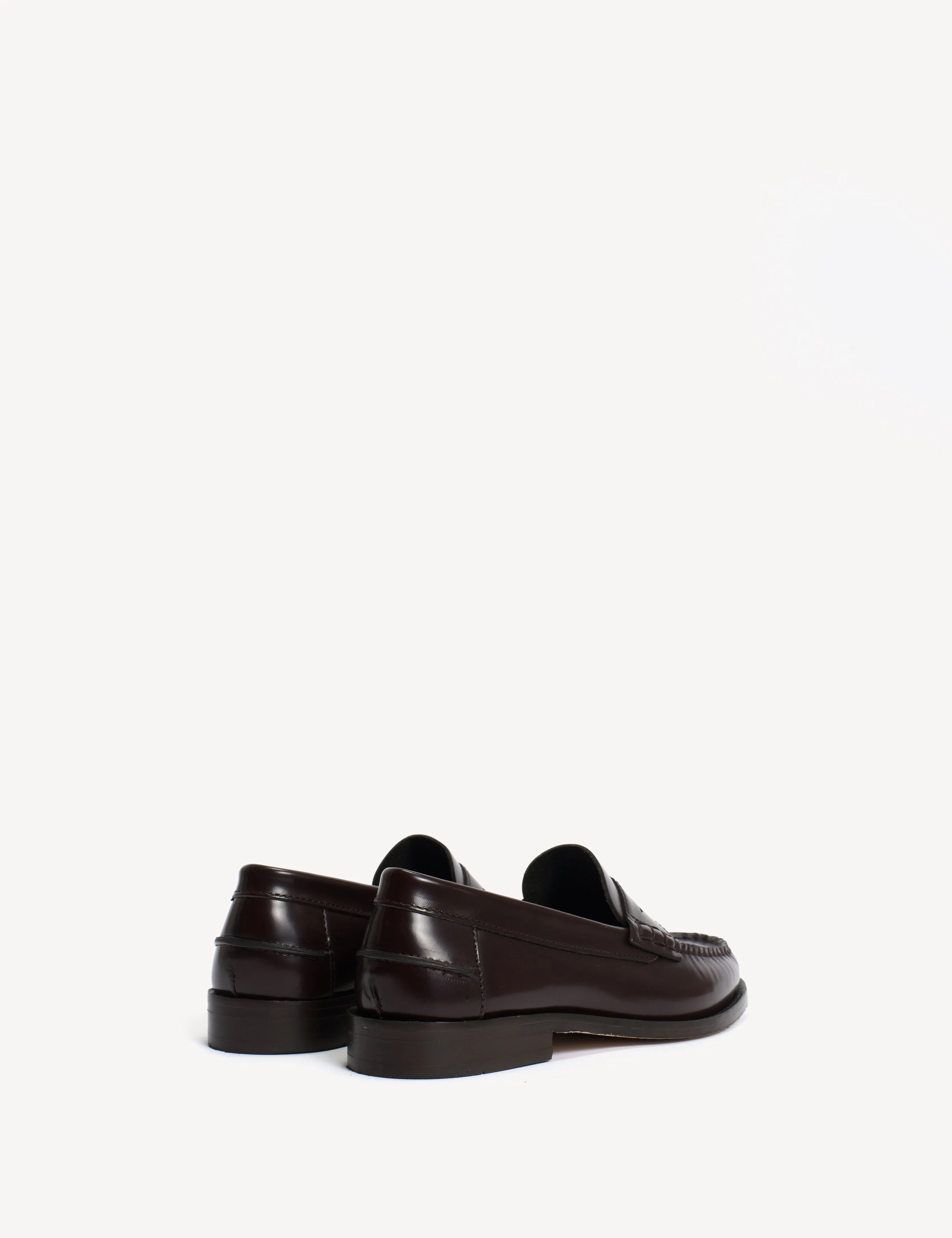 Moccasin Penny Loafer In Bordeaux Polido Leather