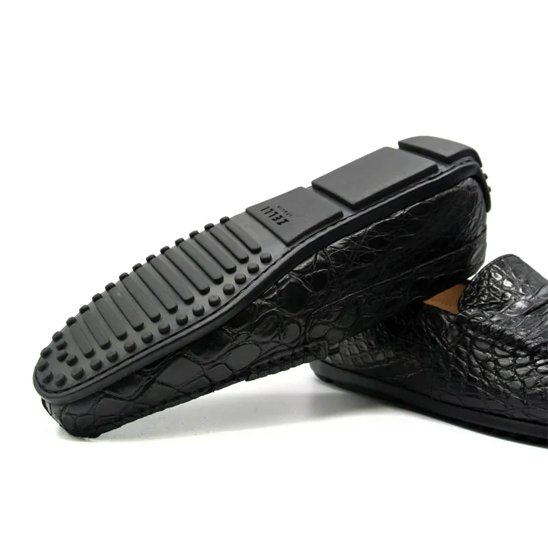 Monza Crocodile Driver in Black Matte by Zelli Italia