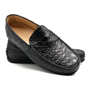Monza Crocodile Driver in Black Matte by Zelli Italia