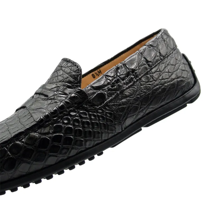 Monza Crocodile Driver in Black Matte by Zelli Italia