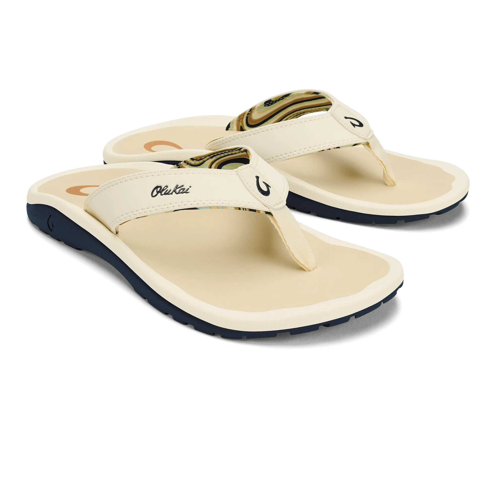 OluKai Men's Ohana Sandals- White Sand/Deepest Depths