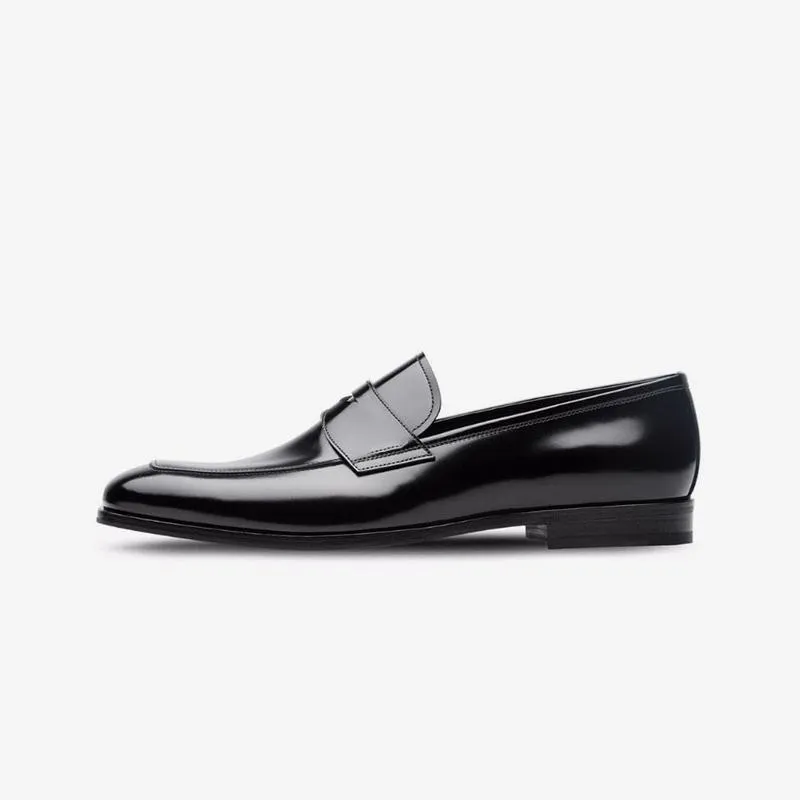 Penny Polished Black Leather Loafer