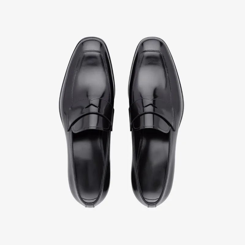 Penny Polished Black Leather Loafer