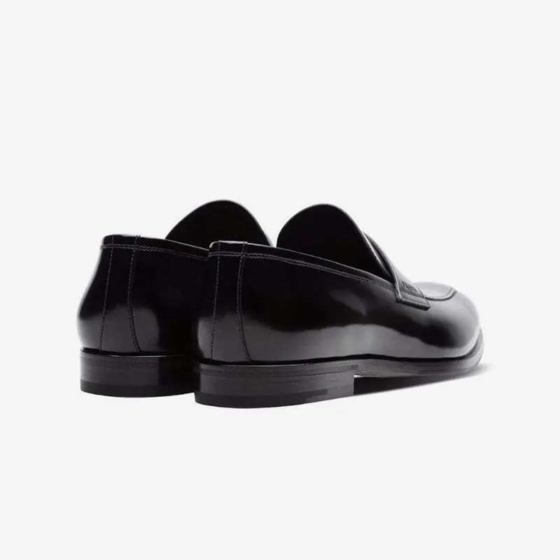 Penny Polished Black Leather Loafer