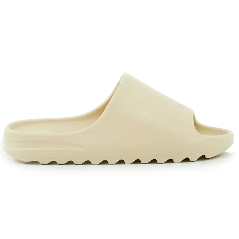 Plain Patterned Slides With Comfortable Sole