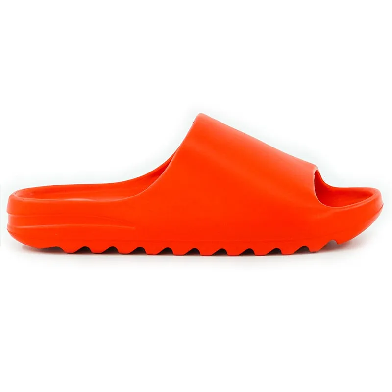 Plain Patterned Slides With Comfortable Sole