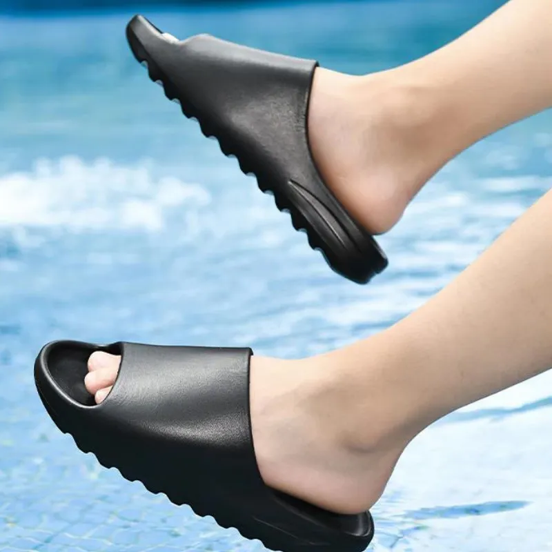 Plain Patterned Slides With Comfortable Sole