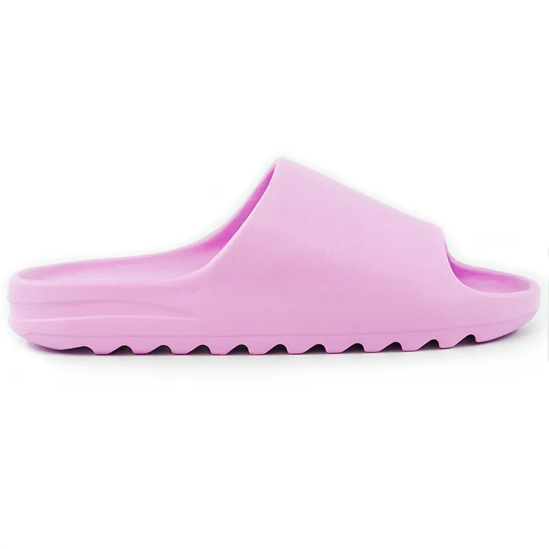 Plain Patterned Slides With Comfortable Sole